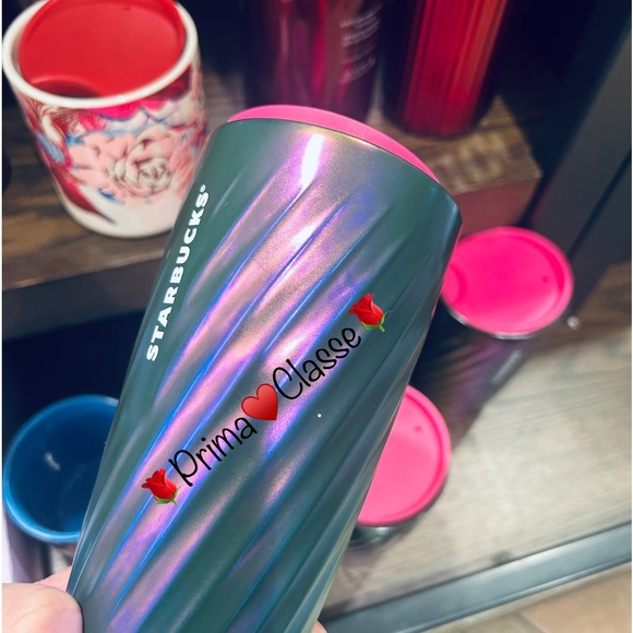 Starbucks Oil Slick Ion Ceramic Swirl Tumbler Double Wall Ceramic Cup 12oz NWT - Picture 5 of 13